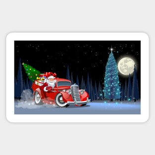 Cartoon christmas truck Sticker